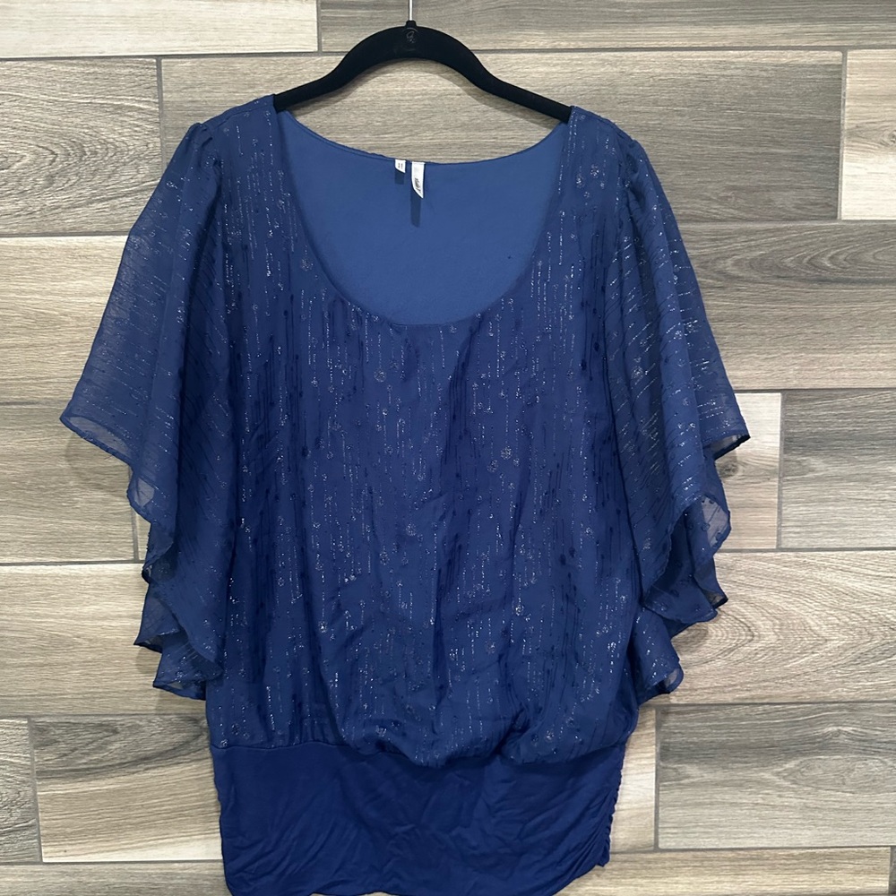Studio Y Shimmering Navy Blouse